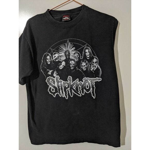 Slipknot Band Tee Black & White Graphic Small Short Sleeve Rock Heavy Metal OCC - Picture 4 of 6